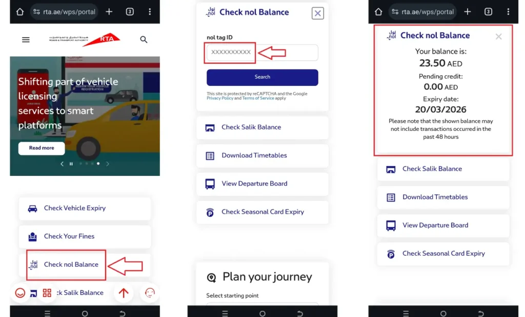 Nol Card Balance Check | Nol Card Check.AE