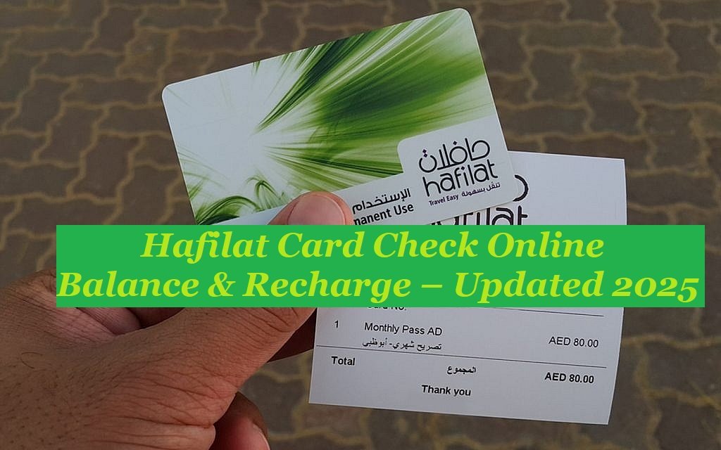 Hafilat Card Check Balance