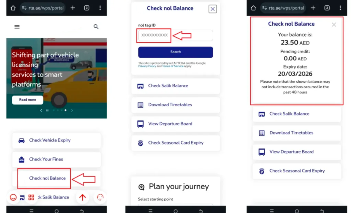 Nol Card Balance Check | Nol Card Check.AE